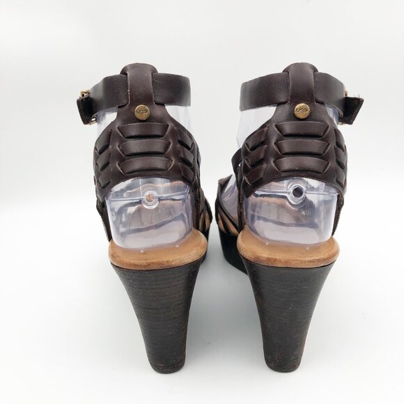 UGG Farrah Y2K Platform Wedge Brown Strappy Sandals Womens 6 - Picture 5 of 11